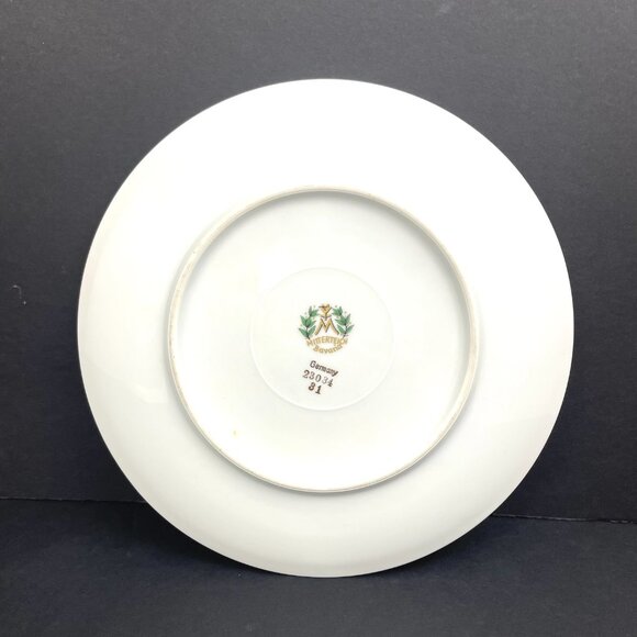 Set 2 Mitterteich Bavaria Germany 7.5" Decorative Bird Plates with Gold Accents - Picture 7 of 12